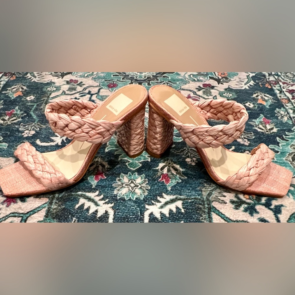 Dolce Vita Pink Braided Strap Heeled Sandals - Picture 5 of 6